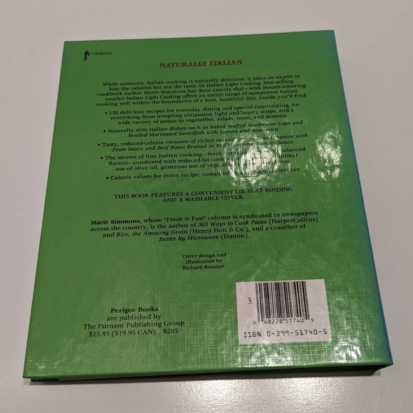 Italian Light Cooking (1992, Spiral Bound) - Easy, Healthy, Low-Calorie Recipes - Picture 2 of 9